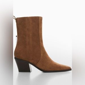 Mango Heel Suede Ankle Boot